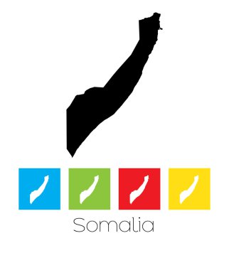 Somali ülkenin renkli kareler ve ana hatlarıyla