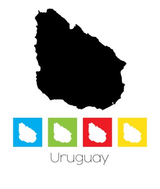 Anahatlar ve Uruguay ülkenin renkli kareler