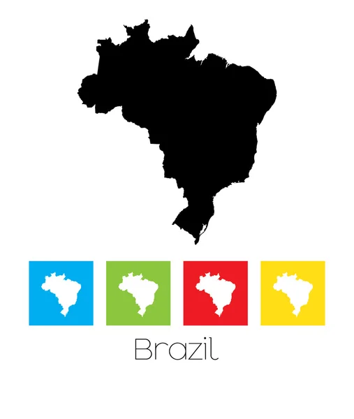 Очертания и цветные площади Бразилии — стоковый вектор