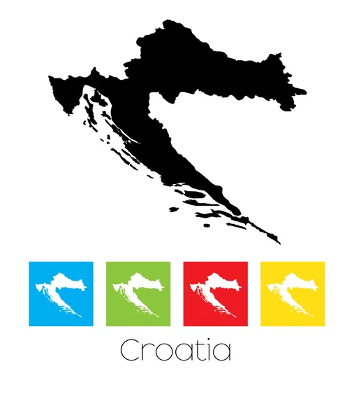 Outlines and Coloured Squares of the Country of Croatia — Stock Vector