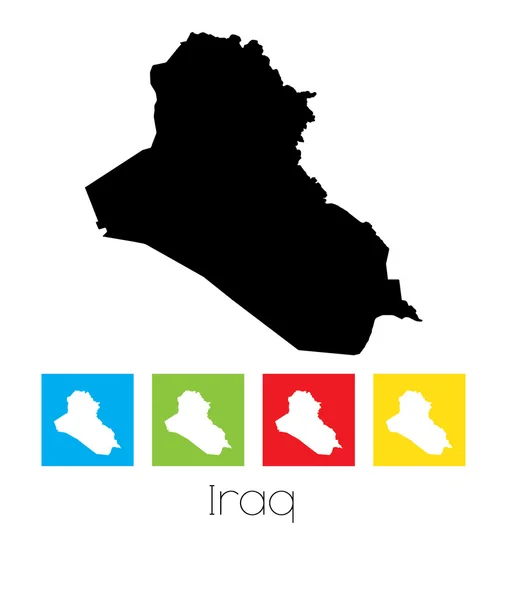 Kontury i kolorowe kwadraty z kraju z Iraku — Wektor stockowy