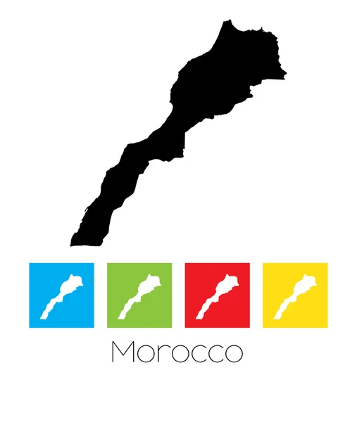 Umrisse und farbige Quadrate des Landes Marokko — Stockvektor