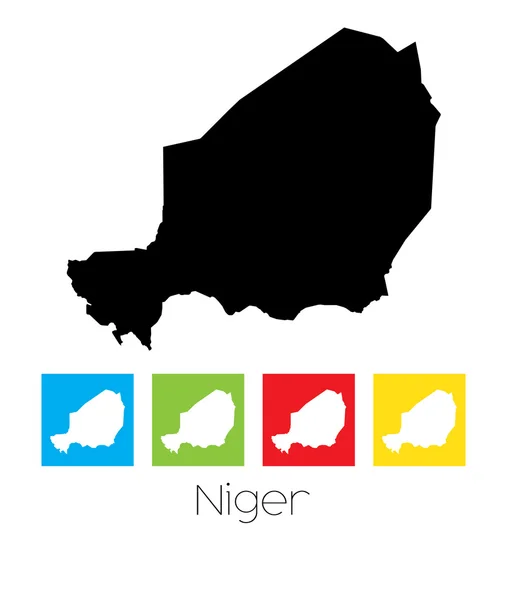 Konturer och färgade rutor av landet av Niger — Stock vektor