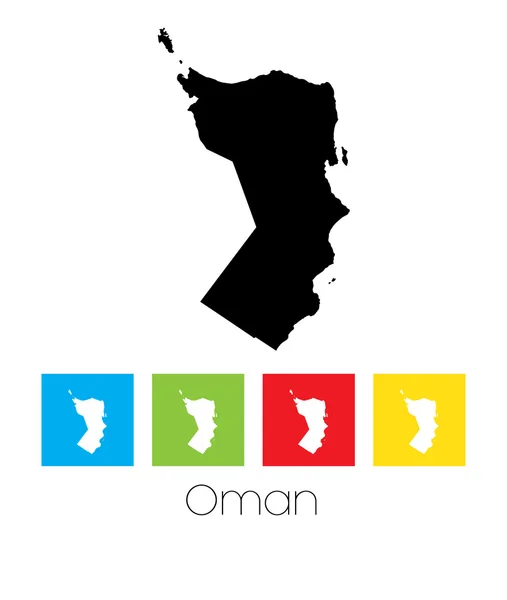 Esboços e praças coloridas do país de Omã — Vetor de Stock