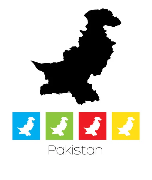 Очертания и цветные площади страны Пакистан — стоковый вектор