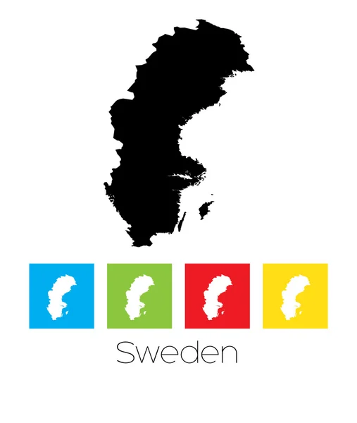 Очертания и цветные площади Швеции — стоковый вектор