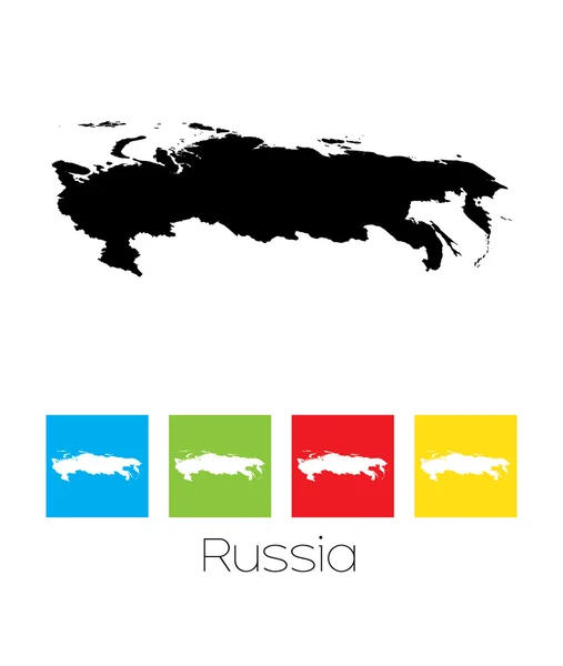 Obrysy a obarvená pole ze země Rusko — Stockový vektor