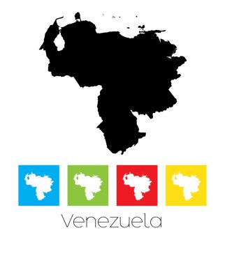 Anahatlar ve Venezuela ülkenin renkli kareler