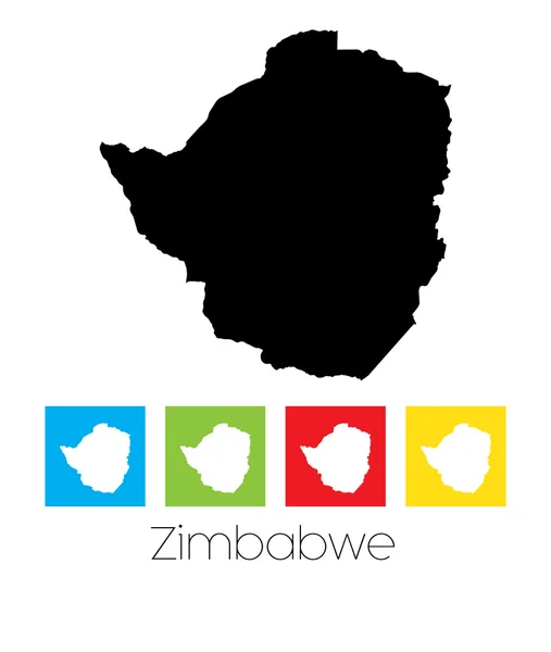 Schemi e quadrati colorati del paese dello Zimbabwe — Vettoriale Stock