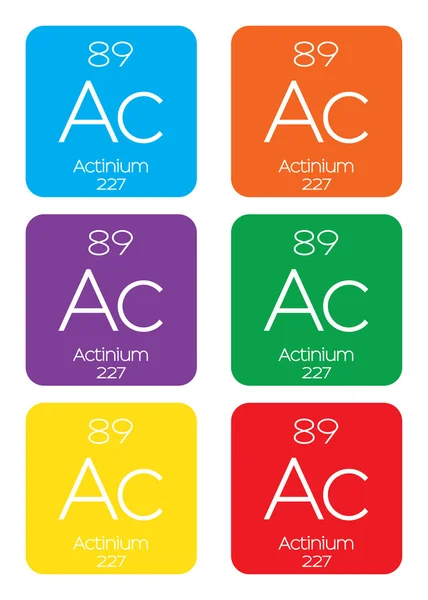 Informative Illustration des periodischen Elements - Aktinium — Stockvektor