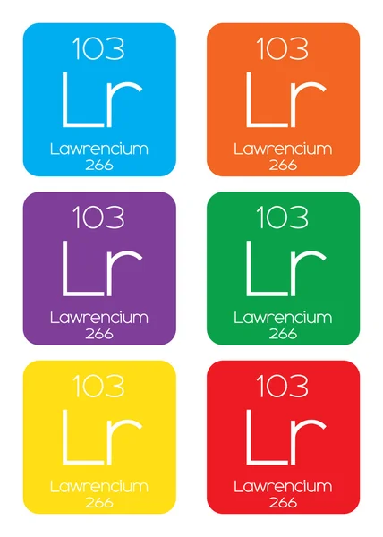 Informative Illustration des periodischen Elements - Lawrencium — Stockvektor