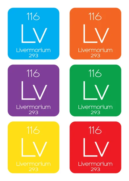 Ilustração Informativa do Elemento Periódico Livermorium — Vetor de Stock
