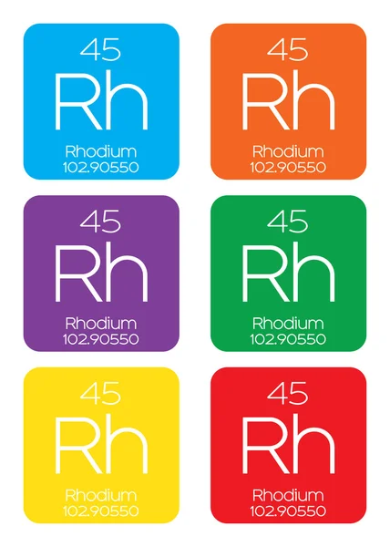 Informative Illustration des periodischen Elements - Rhodium — Stockvektor