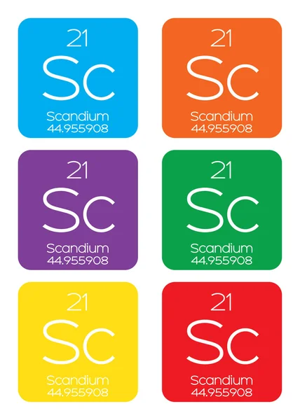 Informative Illustration des periodischen Elements - Scandium — Stockvektor