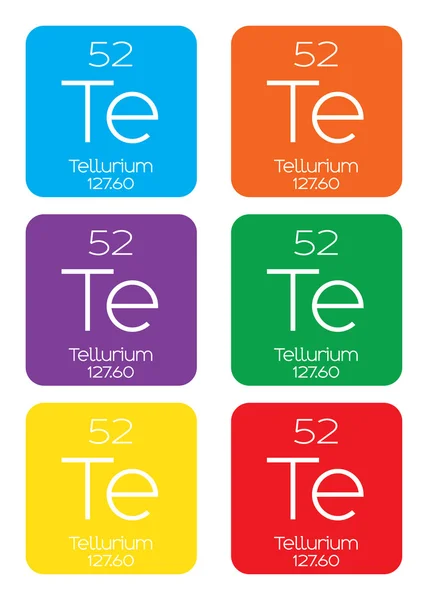 Ilustração informativa do elemento periódico - Tellerium — Vetor de Stock