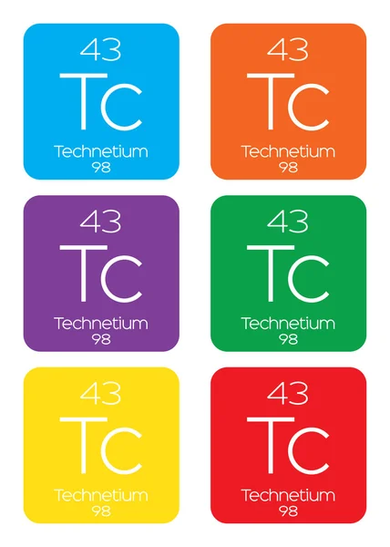 Illustrazione informativa dell'elemento periodico - Technetium — Vettoriale Stock