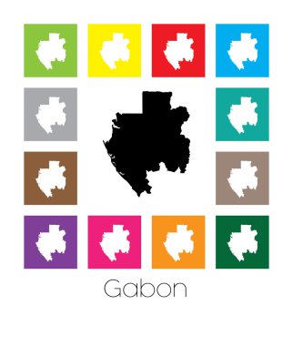 Gabon ülke alacalı Haritası
