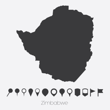 Zimbabve ülkenin işaretçiler ile göster
