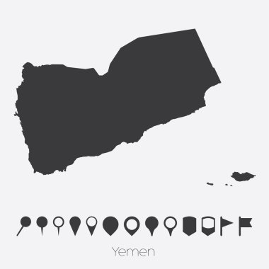 Yemen ülke işaretçiler ile göster