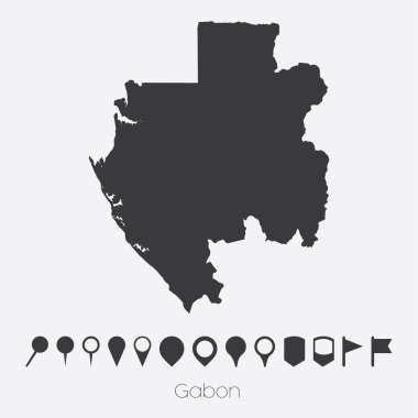 Gabon ülke işaretçiler ile göster