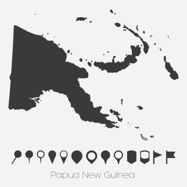 Papua Yeni Gine ülkenin işaretçiler ile göster