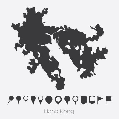 Hong Kong ülke işaretçiler ile göster