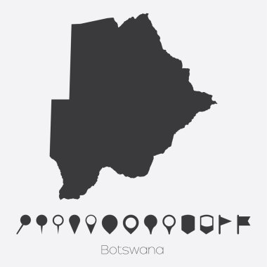 Botswana ülke işaretçiler ile göster