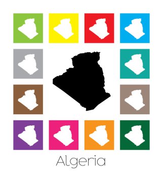 Cezayir ülke alacalı Haritası