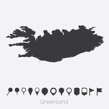 Grönland ülkenin işaretçiler ile göster