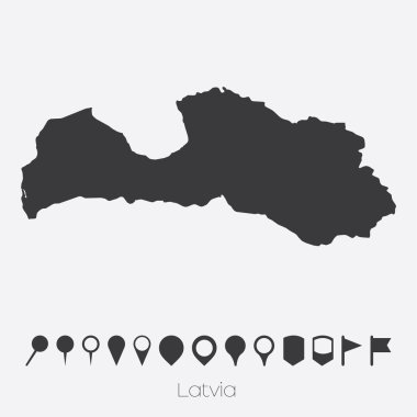 Letonya Ülke işaretçiler ile göster