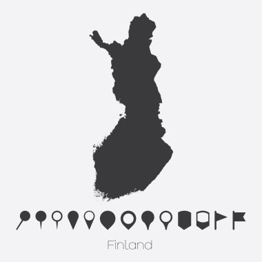 Finlandiya ülke işaretçiler ile göster