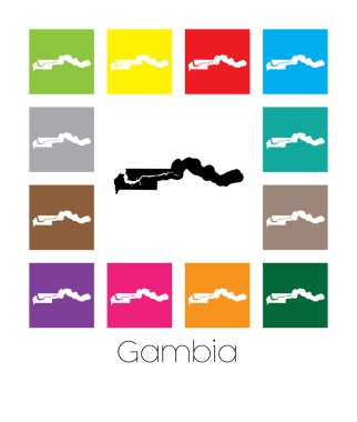 Gambiya ülke alacalı Haritası
