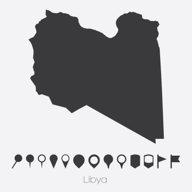 Libya ülke işaretçiler ile göster