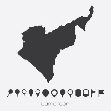 Kamerun ülke işaretçiler ile göster