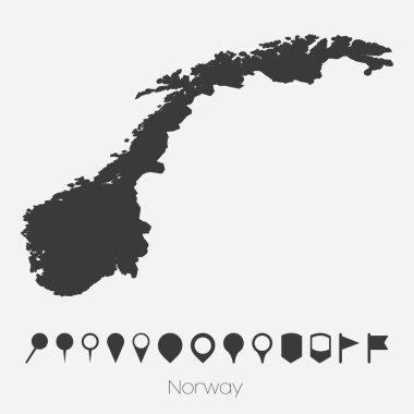 Norveç'in ülkenin işaretçiler ile göster