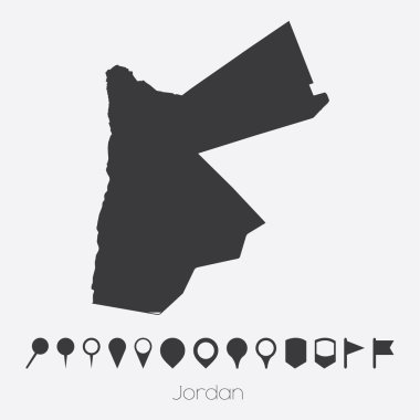 Jordan ülke işaretçiler ile göster