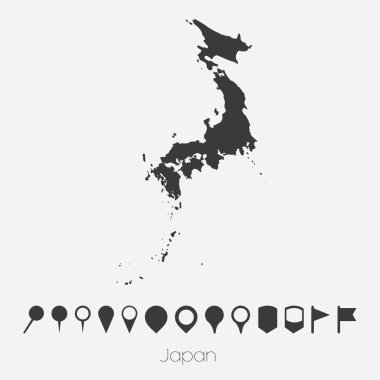 Japonya'nın ülke işaretçiler ile göster
