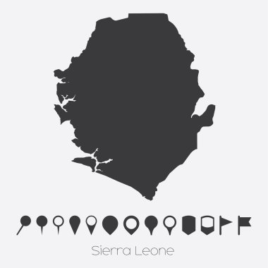 Ülke Sierra Leone işaretçiler ile göster