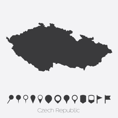Çek Cumhuriyeti ülke işaretçiler ile göster
