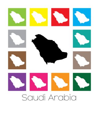 Rengarenk ülke Suudi Arabistan Haritası