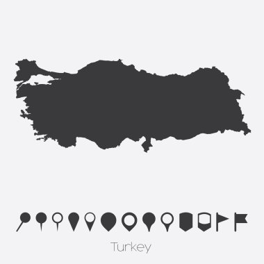 Türkiye'nin ülke işaretçiler ile göster