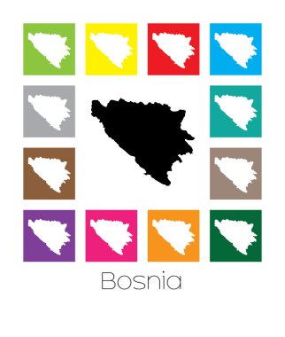 Bosna ülkenin alacalı Haritası