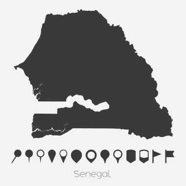 Senegal ülke işaretçiler ile göster