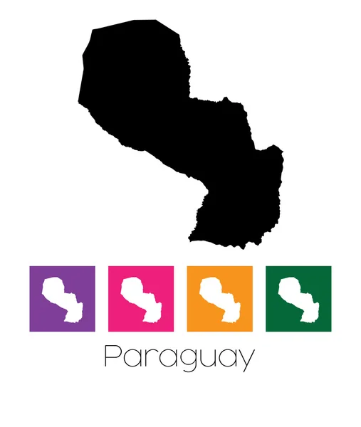 Mappa del paese di Paraguay — Vettoriale Stock