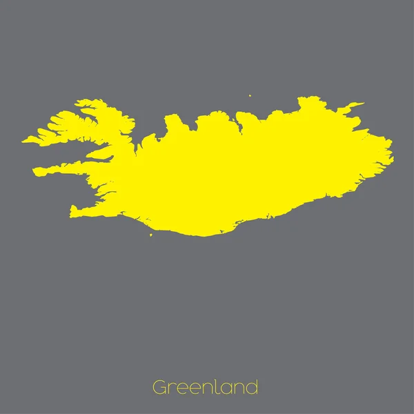Grönland ülke Haritası — Stok Vektör