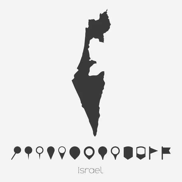 Karte mit Hinweisen auf das Land Israel — Stockvektor