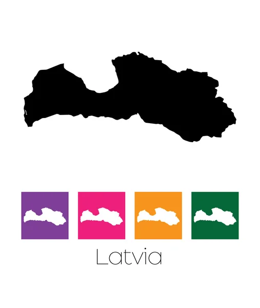 Mappa del paese di latvia — Vettoriale Stock