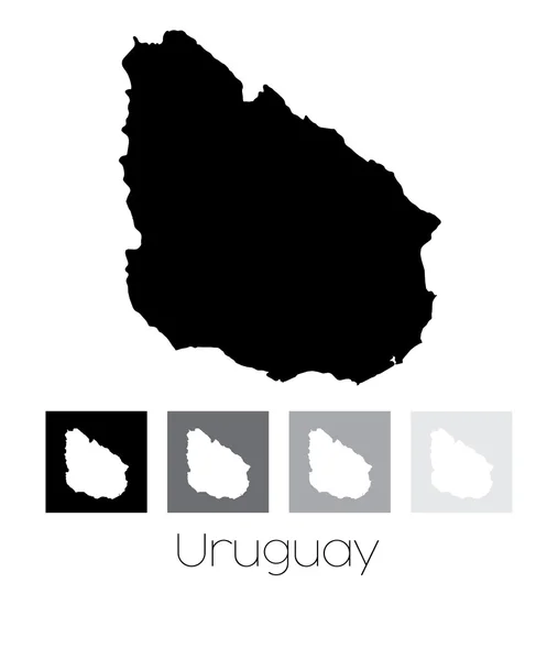 Carte du pays de l'Uruguay — Image vectorielle