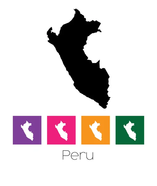 Mapa kraju, Peru — Wektor stockowy