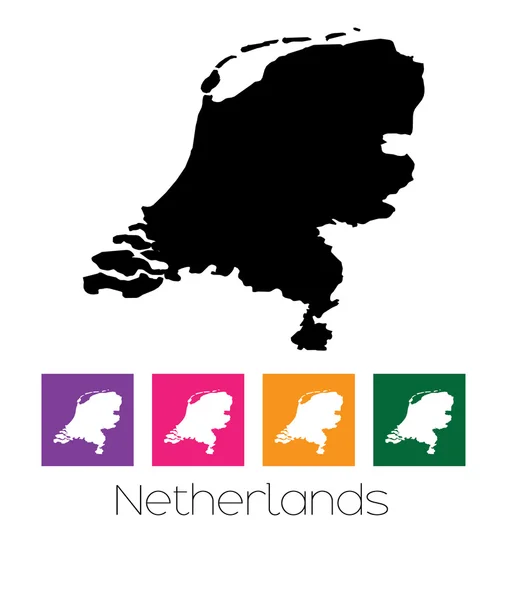 Carte du pays des Pays-Bas — Image vectorielle